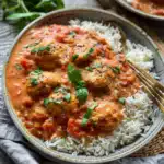 Hähnchen mit Reis und Tomatensoße 2 Hähnchen mit Reis und Tomatensoße