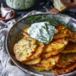 Kartoffelspalten mit Gurkendip 2 Kartoffelspalten mit Gurkendip