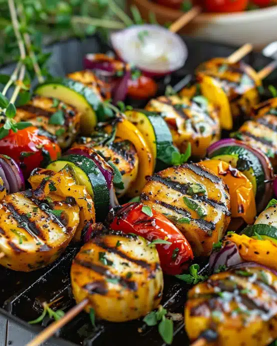 Gegrillte Gemüsespieße mit Kräuter-Marinade