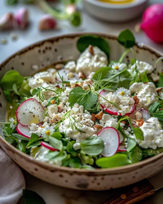 Leichter Frühlingssalat mit Radieschen & Joghurt-Dressing