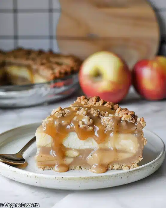 Apfel-Käsekuchen mit Karamell
