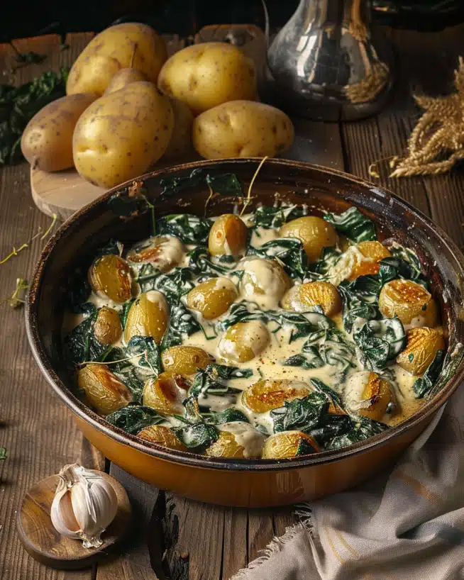 Cremige Spinat-Kartoffel-Pfanne – Veganes Wohlfühlessen