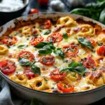 Tortelliniauflauf mit Tomaten und Mozzarella