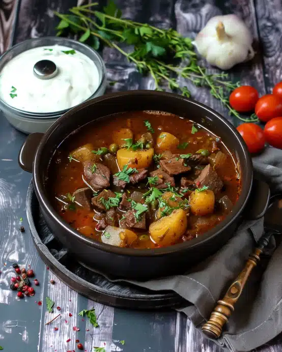 Kräftige Ungarische Gulaschsuppe mit Kartoffeln