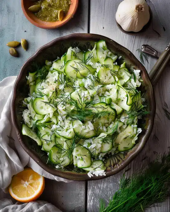 Einfacher Gurkensalat mit Schmand