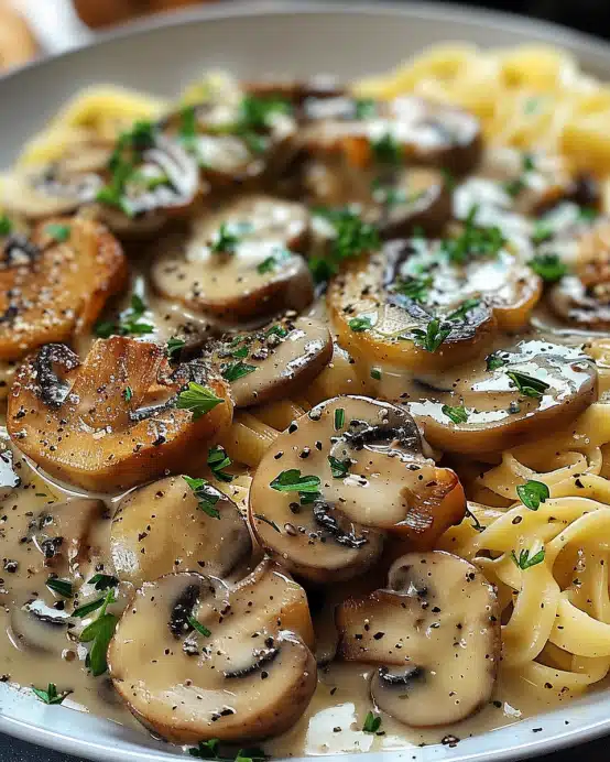 Medaillons in Champignon Rahmsoße mit Spätzle