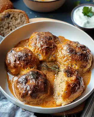Hackbällchen in cremiger Paprikasauce