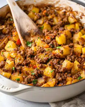 Rinderhackfleisch mit Kartoffeln