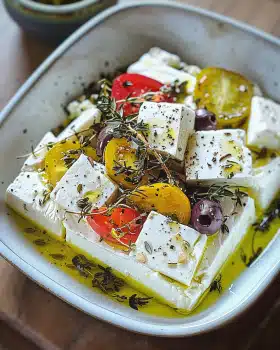 Gebackener Feta auf mediterranem Gemüse