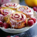 Himbeer-Zimtschnecken mit Zitronenglasur