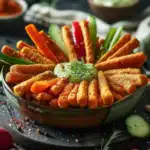 Vegane Gemüsesticks mit Avocado-Dip 2 Vegane Gemüsesticks mit Avocado-Dip