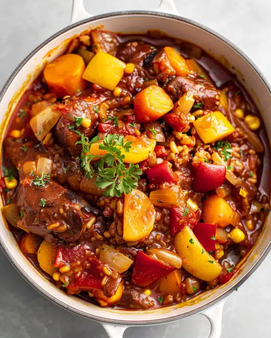 One-Pot-Reis mit Paprika, Bohnen und Mais