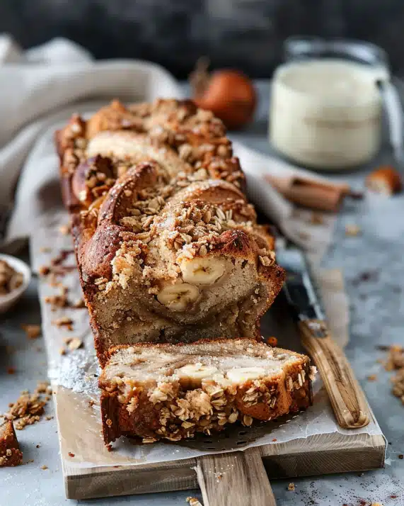Veganes Zimt-Strudel Bananenbrot mit Streusel