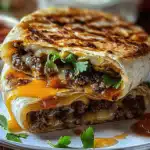 Gegrillte Cheeseburger-Wraps 2 Gegrillte Cheeseburger-Wraps
