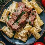 Cremiges Parmesan-Rindfleisch mit Rigatoni 2 Cremiges Parmesan-Rindfleisch mit Rigatoni