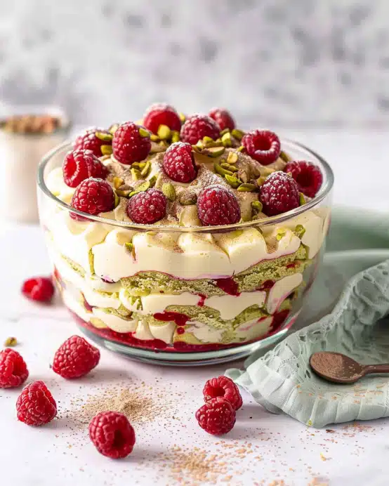 Himbeer-Pistazien-Tiramisu ohne Ei