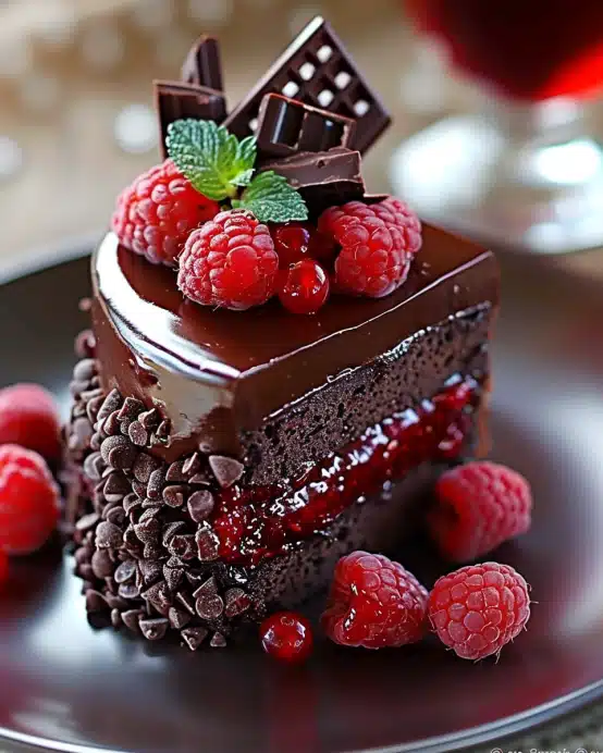 Chocolate Raspberry Truffle Cake
