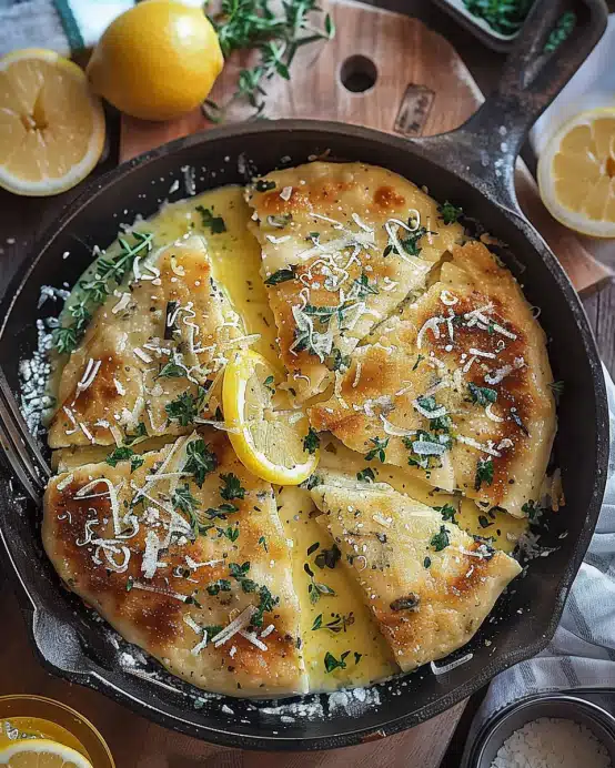 Zitronen Parmesan Pfannenhähnchen