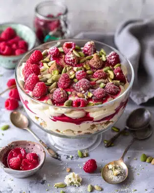 Himbeer-Pistazien-Tiramisu ohne Ei