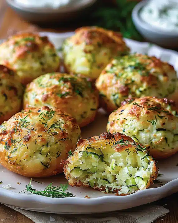 Knusprige Zucchini-Feta-Bällchen aus dem Ofen