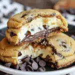 Cheesecake gefüllte Chocolate Chip Cookies – Köstlicher Genuss 2 Cheesecake gefüllte Chocolate Chip Cookies – Köstlicher Genuss