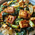 Gebratener Pak Choi mit knusprigem Tofu und Reis 2 Gebratener Pak Choi mit knusprigem Tofu und Reis