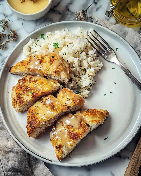 Honig-Senf-Hähnchen mit Reis
