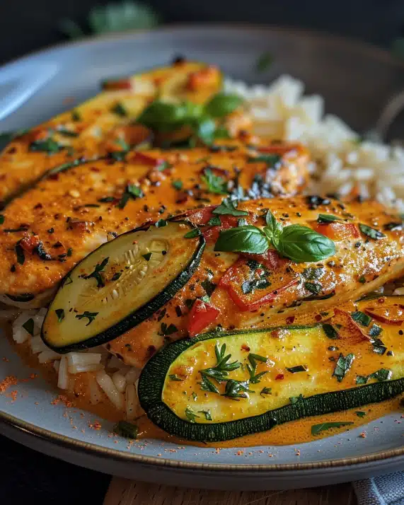 Paprika-Zucchini-Sahne-Hähnchen