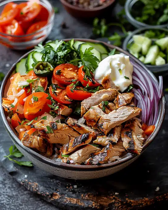 Döner-Bowl mit Hähnchen