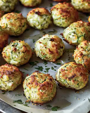 Knusprige Zucchini-Feta-Bällchen aus dem Ofen