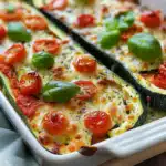 Gefüllte Zucchini mit Tomaten und Mozzarella 2 Gefüllte Zucchini mit Tomaten und Mozzarella