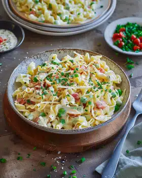 Schneller Spätzlesalat mit Mayo