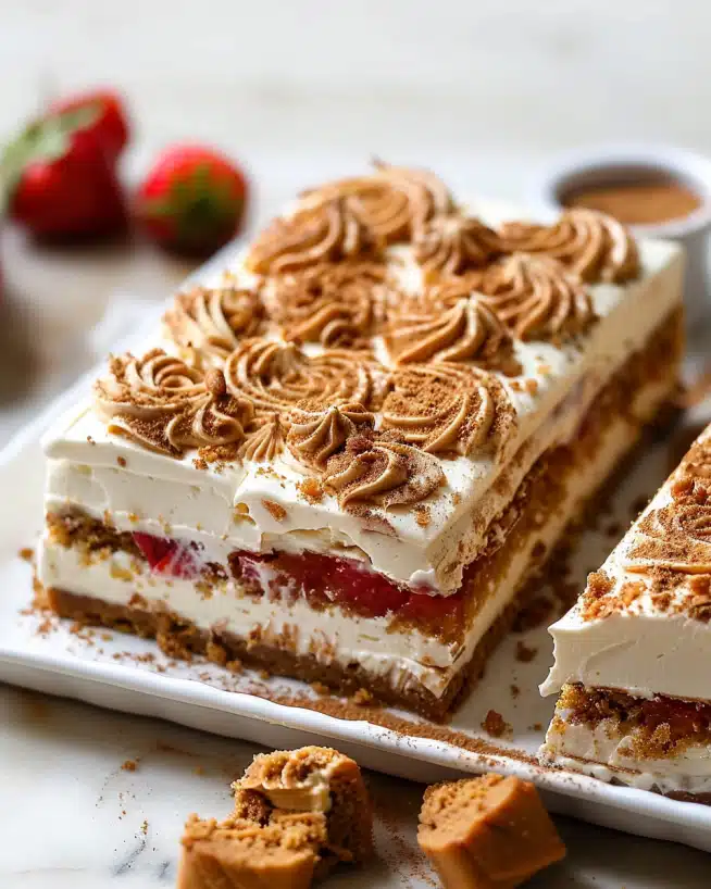 Einfaches No-Bake Biscoff Dessert