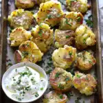 Smashed Potatoes mit Dip 2 Smashed Potatoes mit Dip
