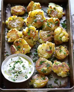 Smashed Potatoes mit Dip