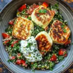 Würzige Halloumi mit Tabbouleh und Minzjoghurt 2 Würzige Halloumi mit Tabbouleh und Minzjoghurt