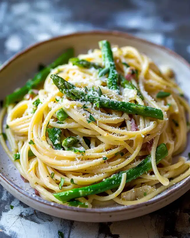 Pasta mit grünem Spargel