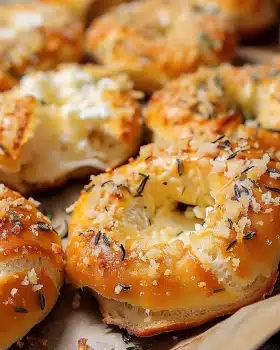 Rosmarin-Parmesan-Brezn mit Mozzarella-Füllung