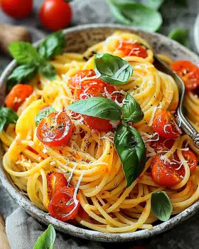 Frische Tomaten Basilikum Pasta – Einfaches Rezept