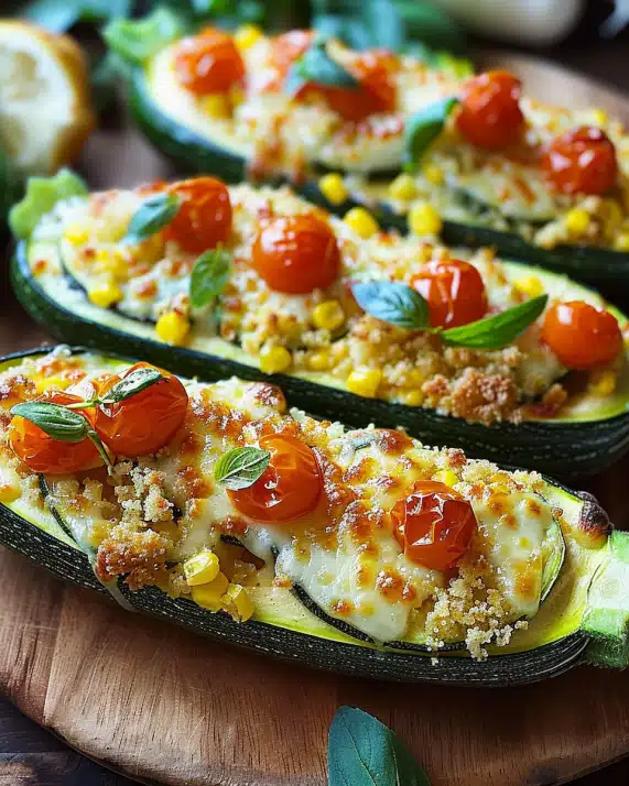 Cheesy Baked Zucchini Boats – Einfach und Lecker