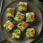 Sushi-Reisbällchen mit Lachs und Avocado