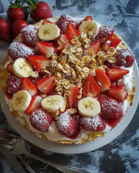 Erdbeer-Bananen-Käsekuchen