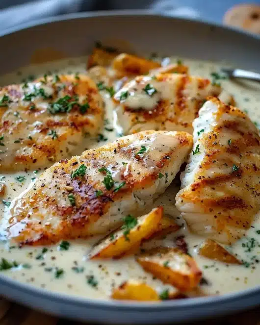 Hähnchenfilet in cremiger Knoblauchsauce
