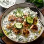 Griechische Fleischbällchen-Schüssel mit Tzatziki
