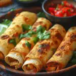 Krosse Ofen-gebackene Hähnchen-Taquitos 2 Krosse Ofen-gebackene Hähnchen-Taquitos