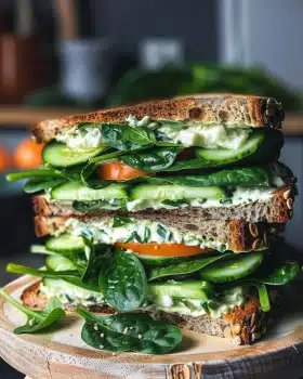 Gurken-Spinat-Sandwich-Salat