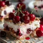Cherry Bliss Frozen Yogurt Oatmeal Squares 2 Cherry Bliss Frozen Yogurt Oatmeal Squares