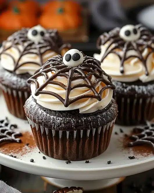 Spooky Spider Web Cupcakes