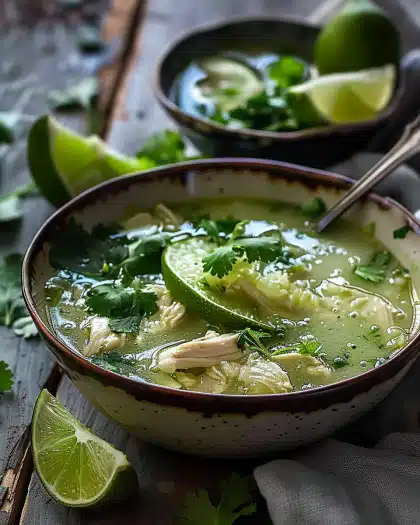 Limetten-Hühnchensuppe