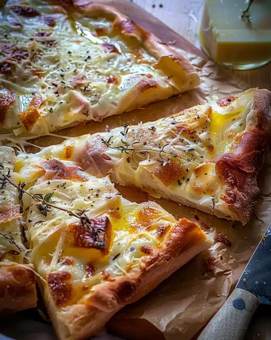 Flammkuchen mit Ziegenkäse